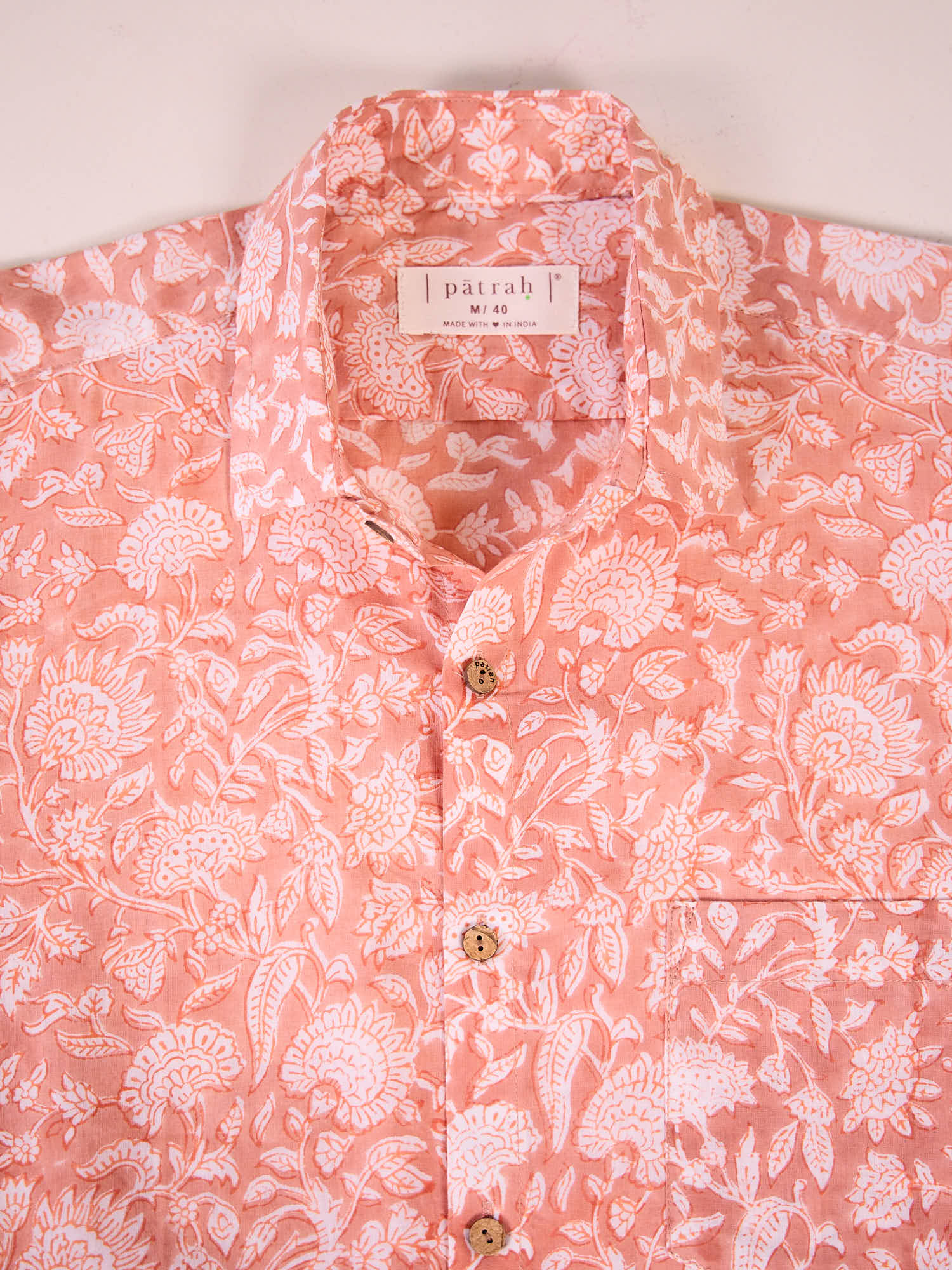 Close up of Maple Syrup Mulmul Shirt