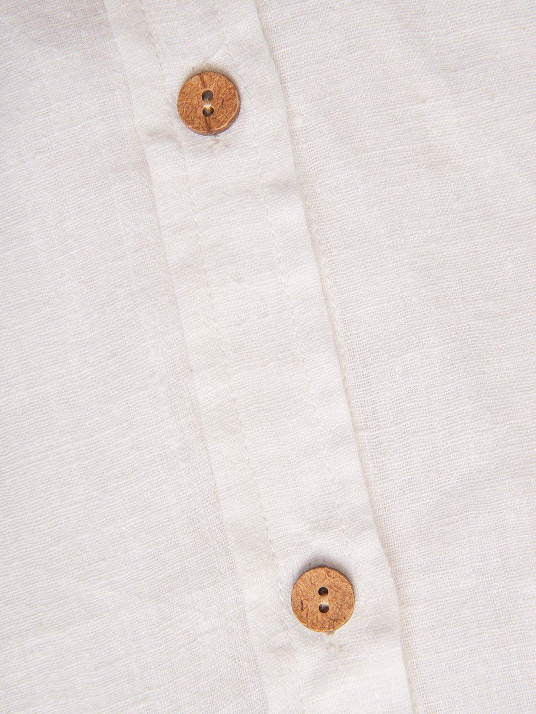 Close up of Morning mist linen shirt by Brand Patrah