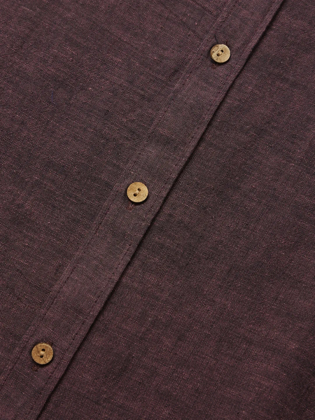 Close up of Black and Mauve Handloom Shirt by Brand Patrah