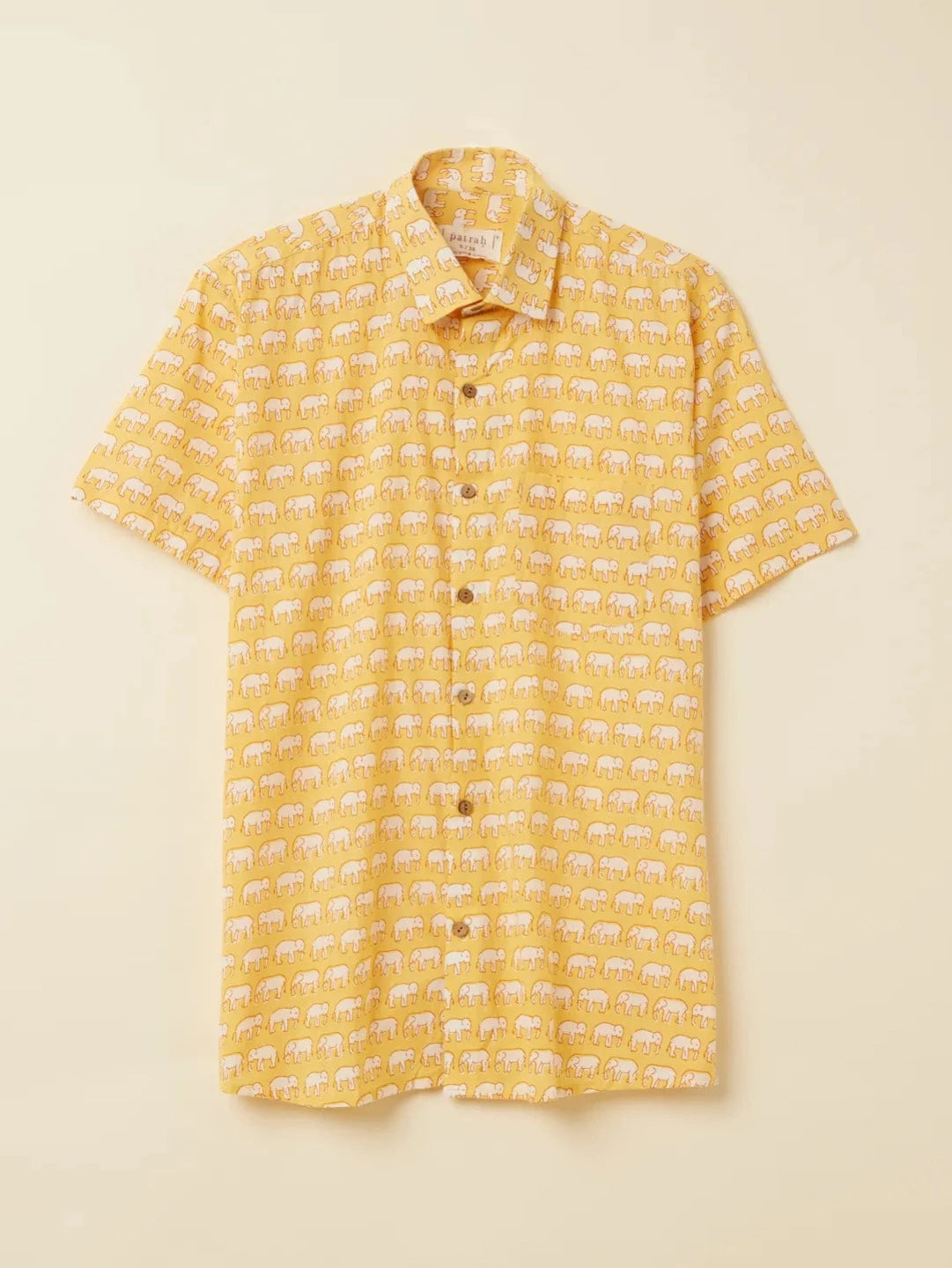 Yellow Elephant Printed Shirt by Brand Patrah