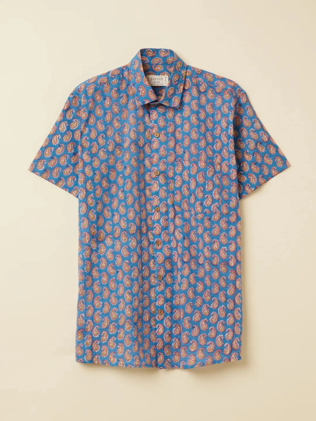 Blue Paisley Handblock Printed Shirt