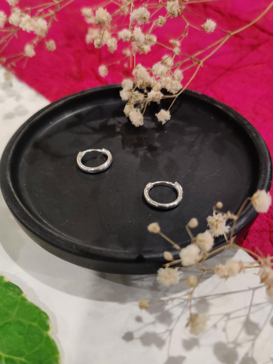 925 Small Hoop Earrings (Thin Belt)