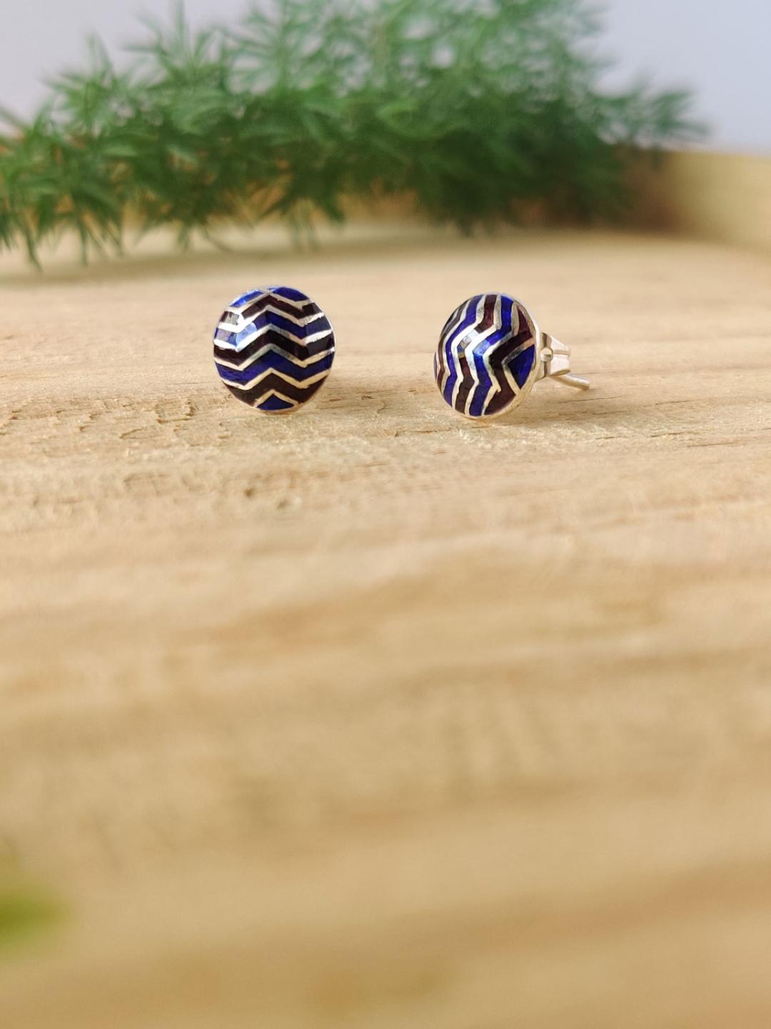 925 Meenakari Studs (Chevron, Floral, Chex)