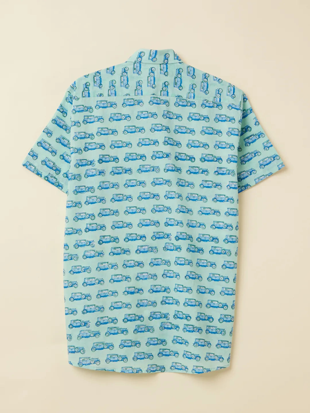 Vinatge Car Handblock Printed Shirt by Brand Patrah