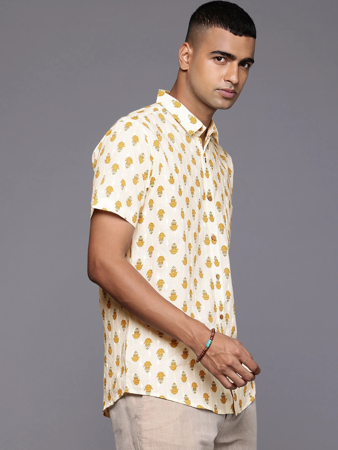 Floral Print Cotton Shirt by Brand Patrah