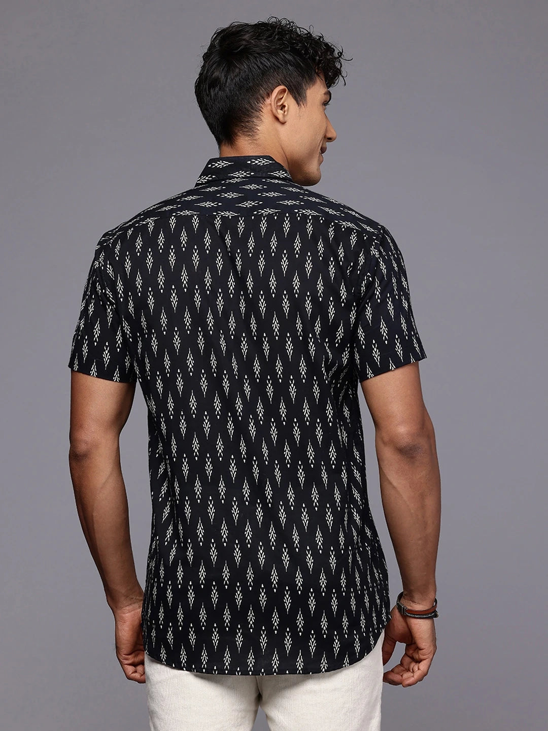 Black Ikkat Cotton Shirt