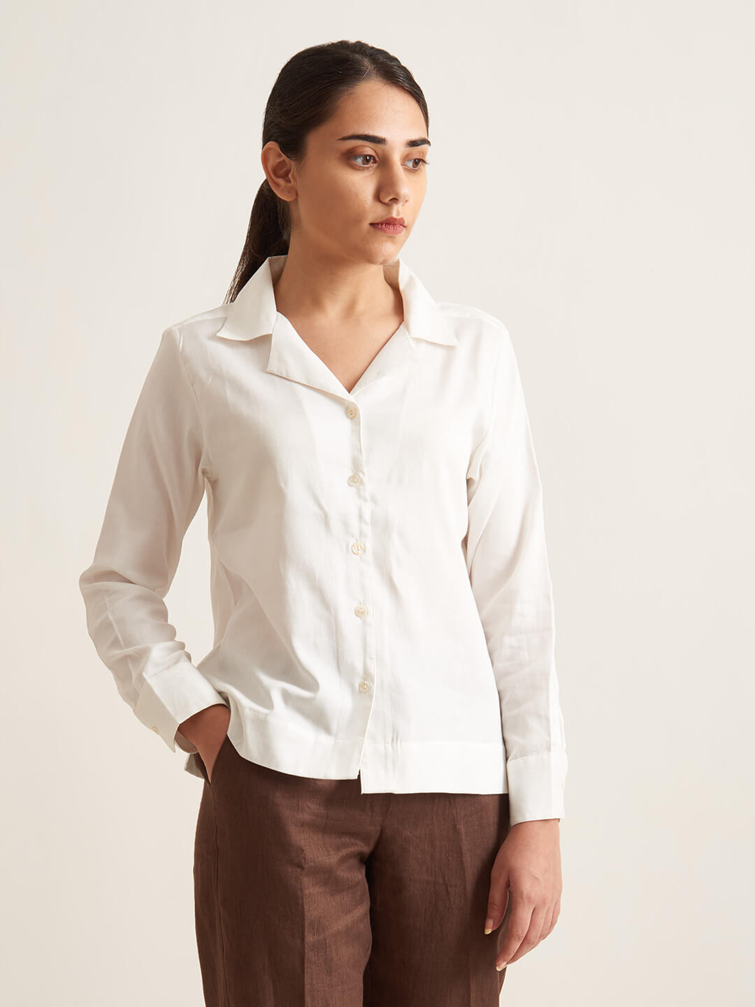 Notch collar shirt