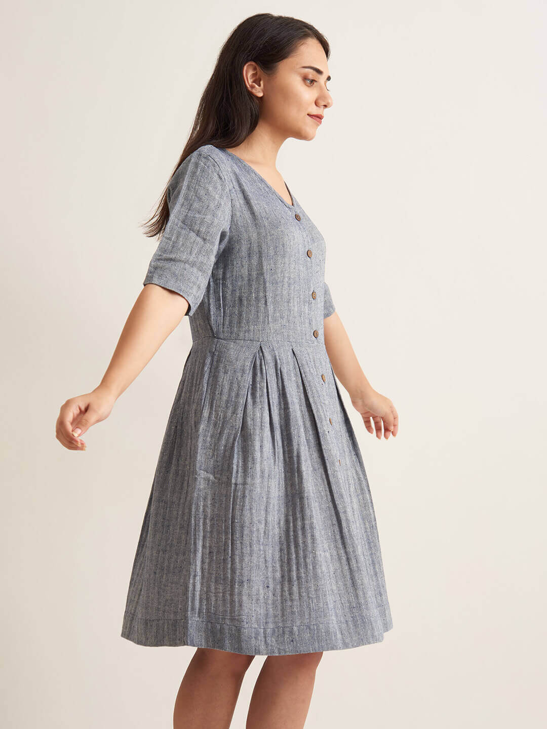 Box pleat shirt dress