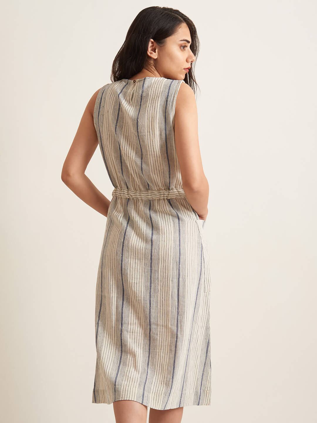 Drawstring Kala Cotton Handloom Dress