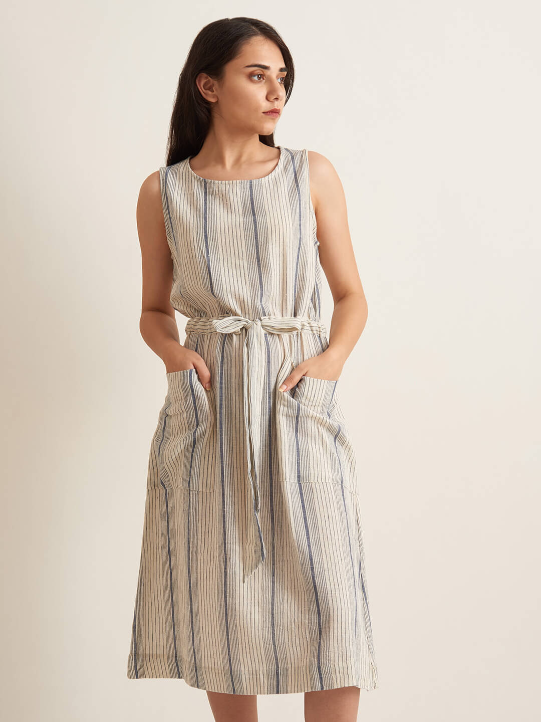 Drawstring Kala Cotton Handloom Dress