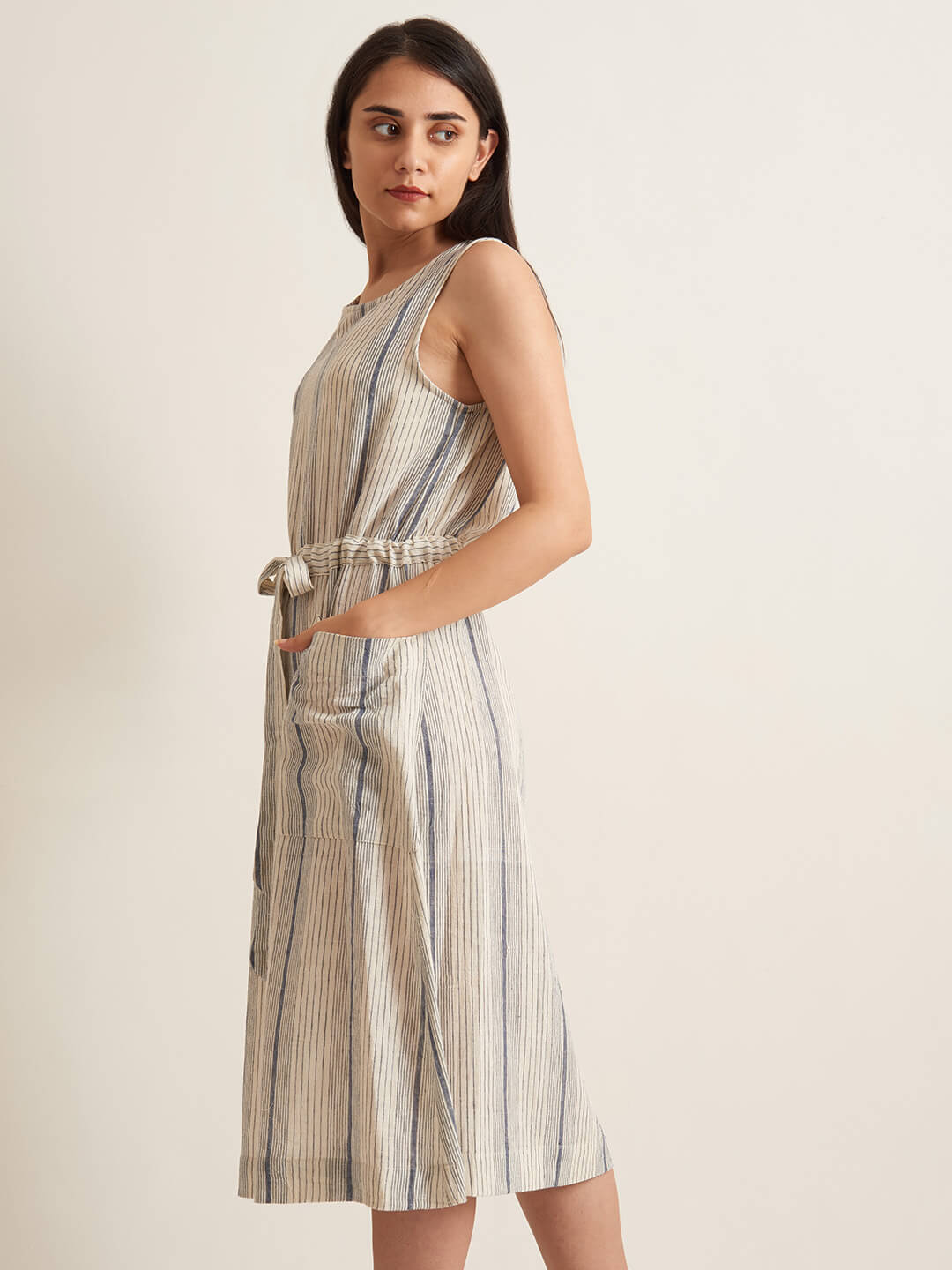 Drawstring Kala Cotton Handloom Dress