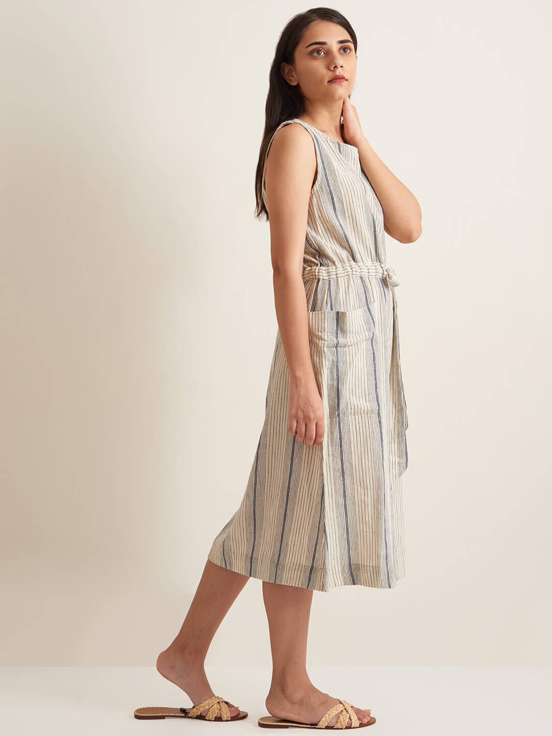 Drawstring Kala Cotton Handloom Dress