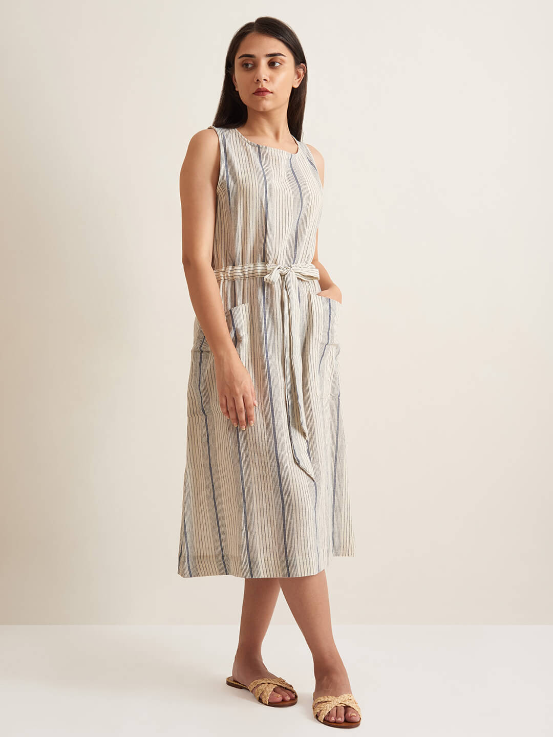 Drawstring Kala Cotton Handloom Dress