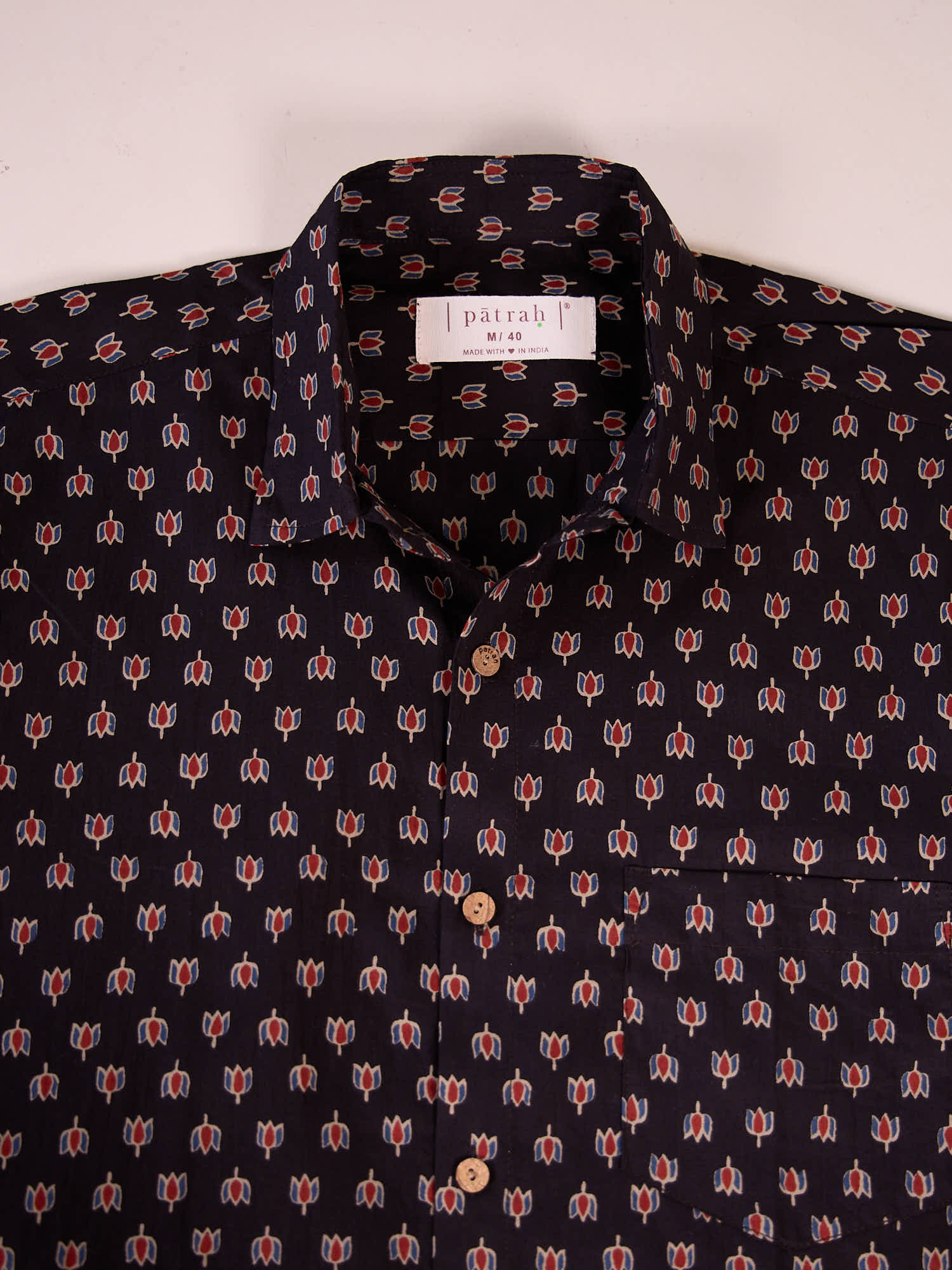 Close up of Black Lotus Ethnic Shirt