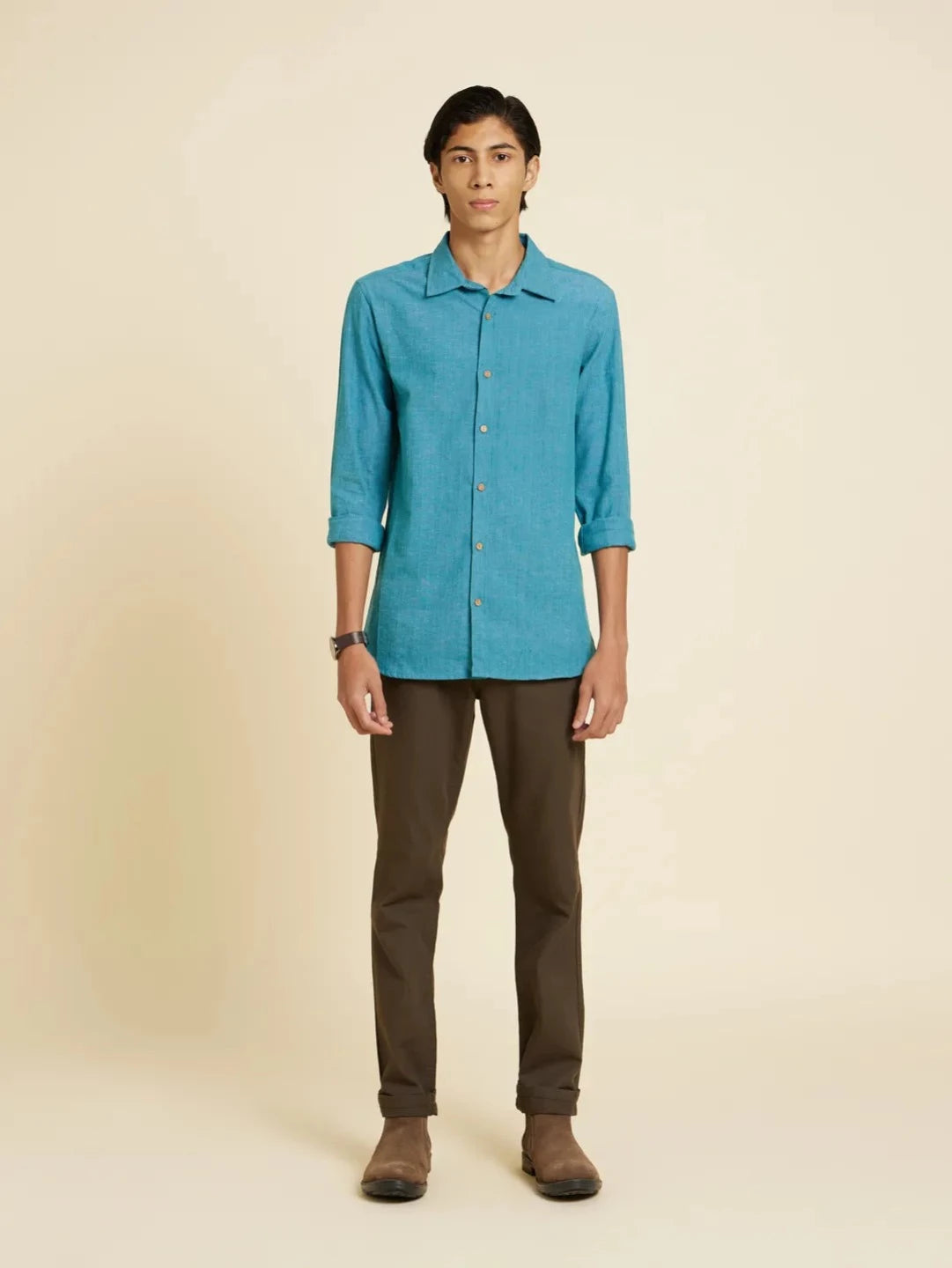 Serene Bondi Blue Handloom Shirt