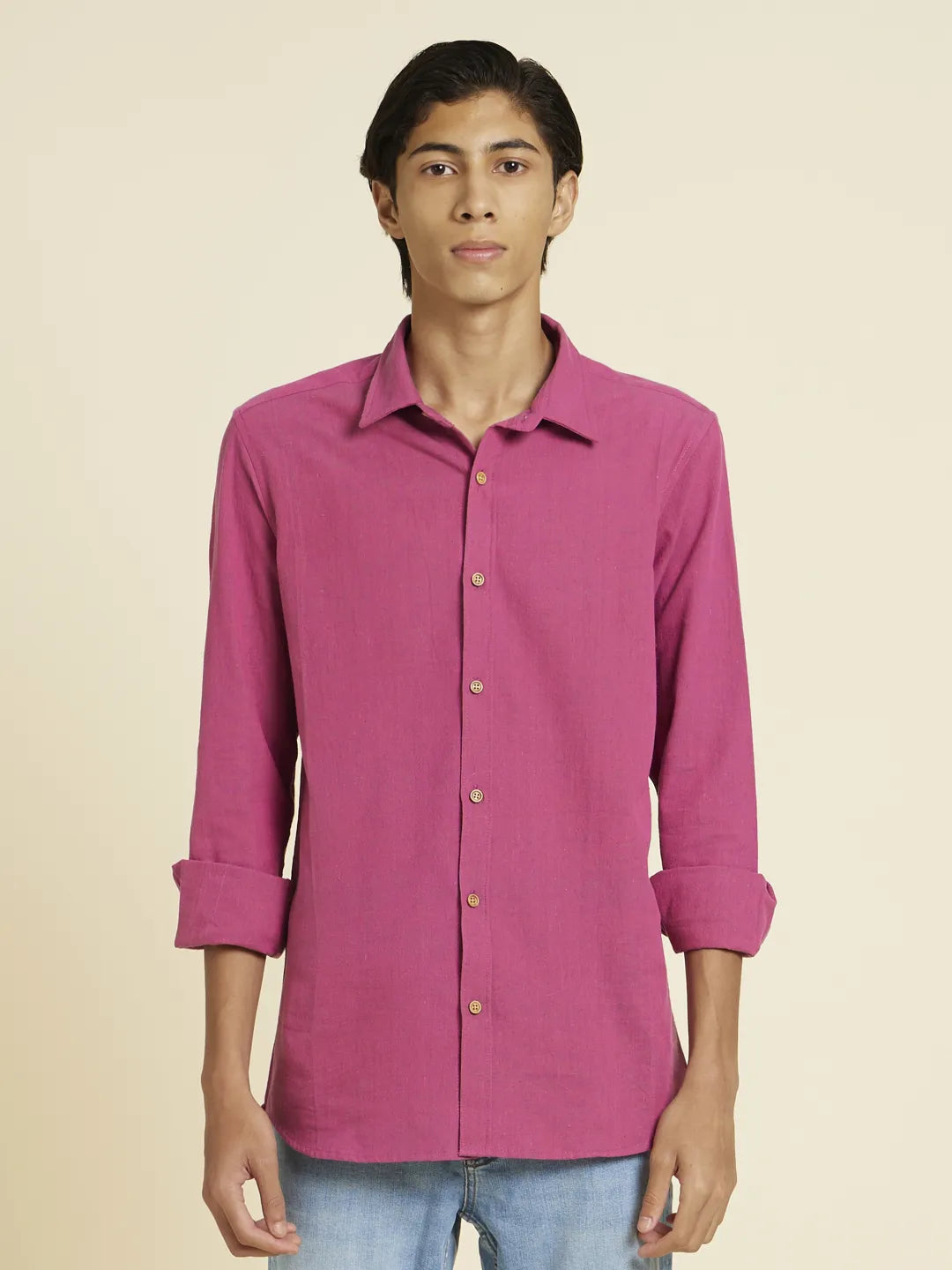 Rose Violet Handloom Shirt