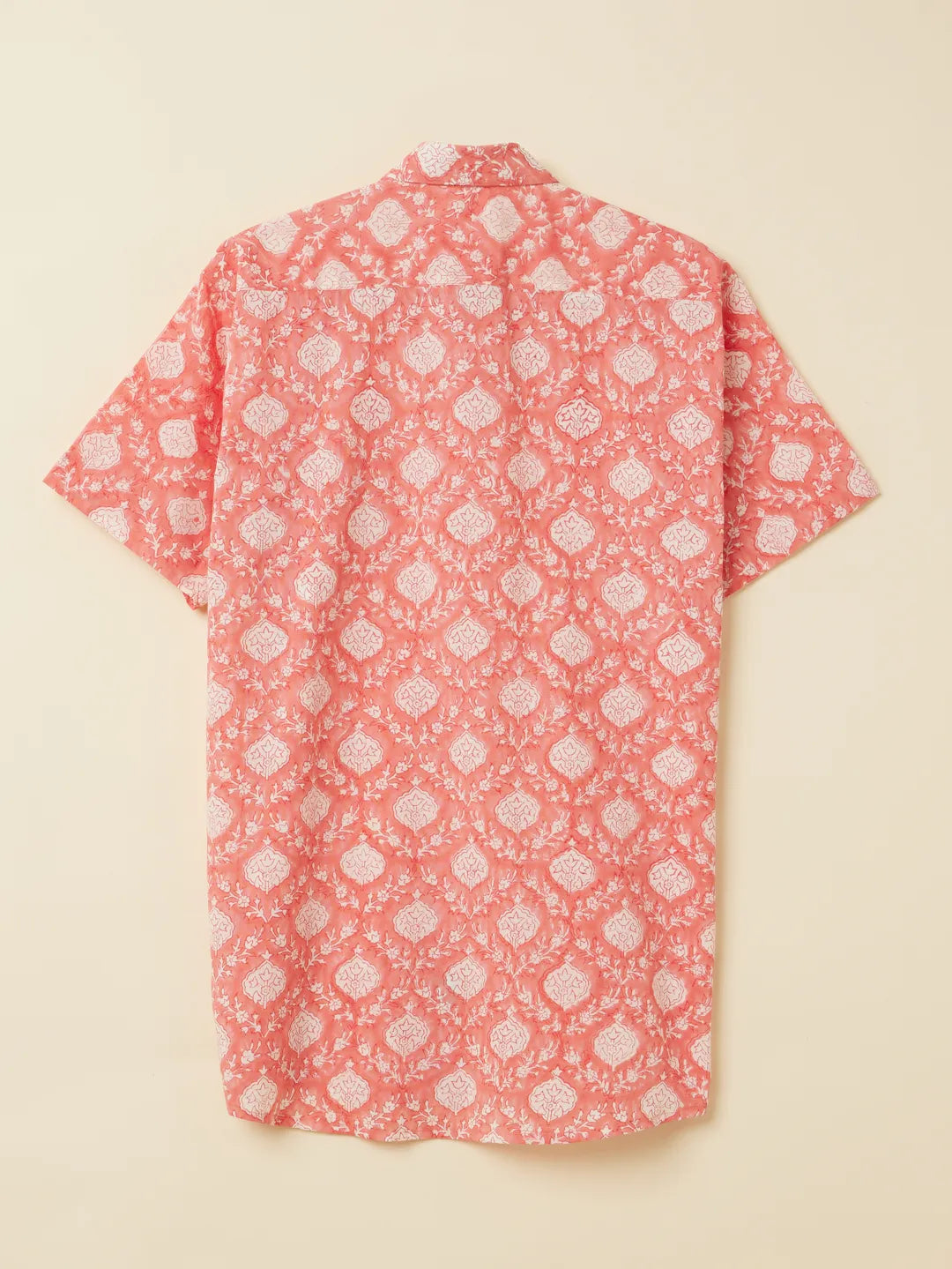 Summer Coral Handblock Printed Shirt