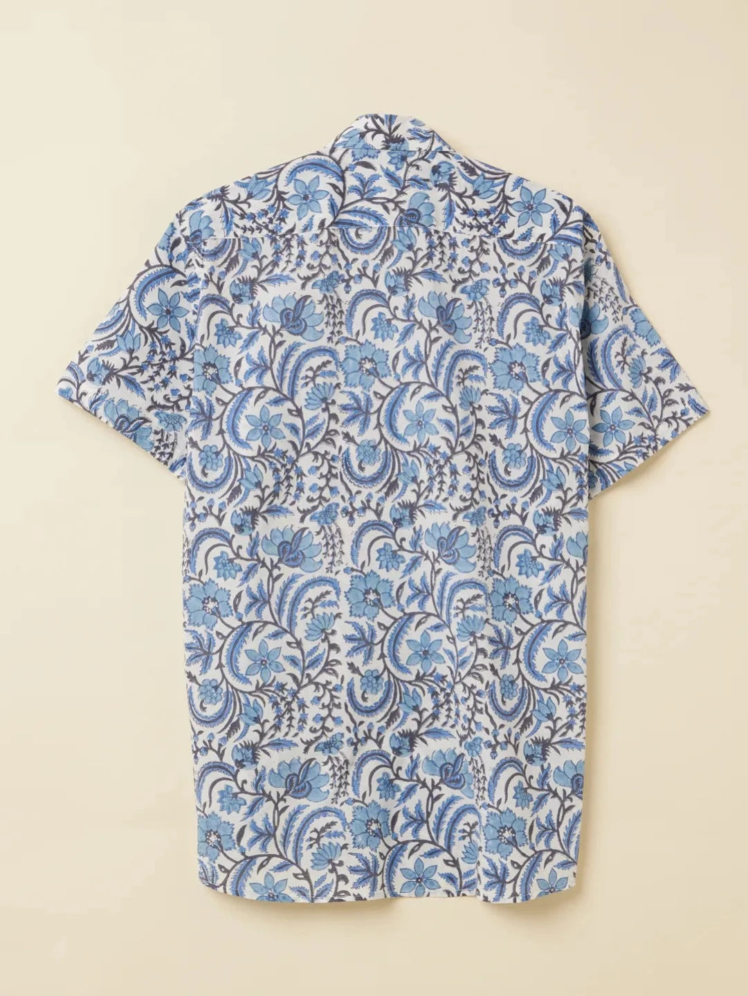 Blue Pottery Inspired Handblock Printed Shirt