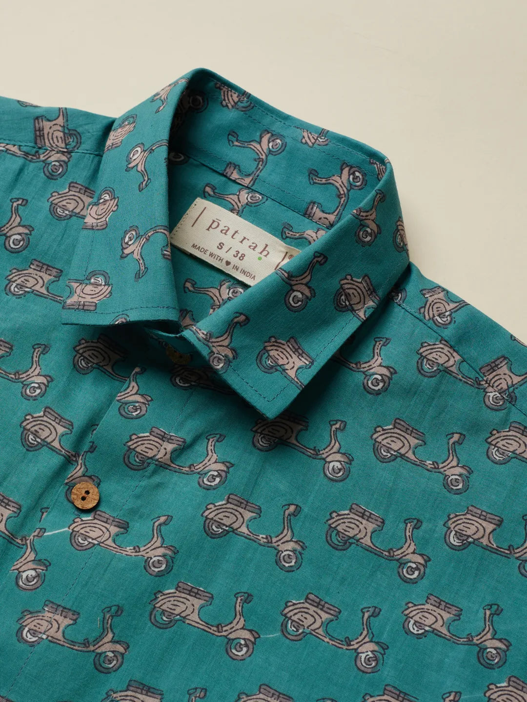 Blue Scooter Printed Shirt