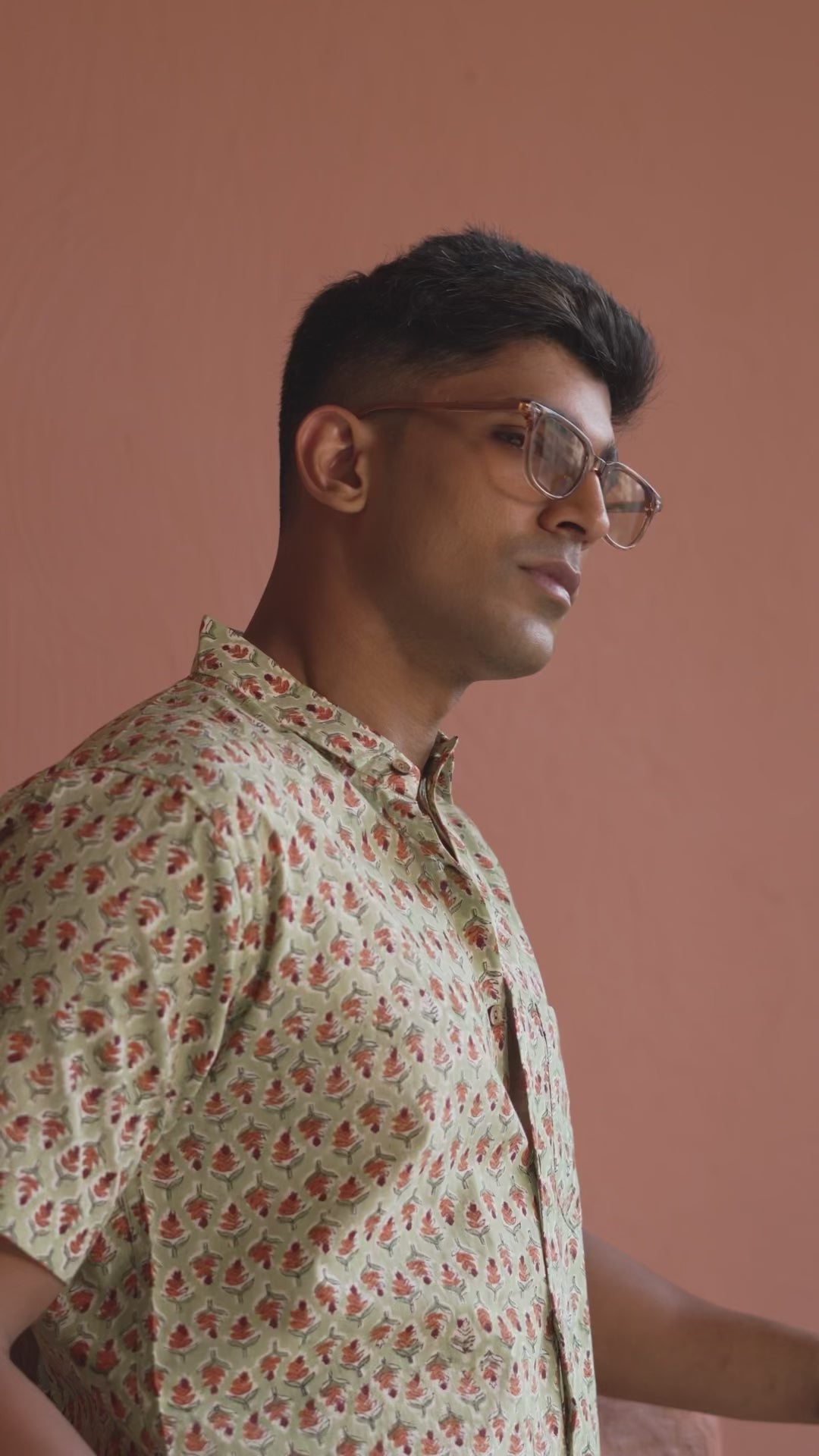 model wearing premium casual men’s shirt