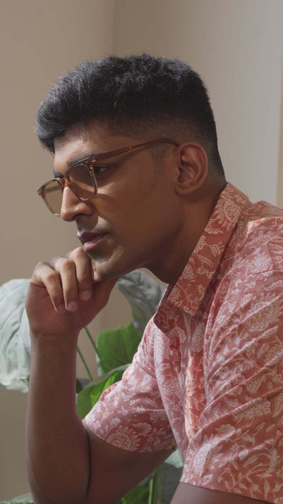 Model showcasing men’s casual shirt for online shopping preview